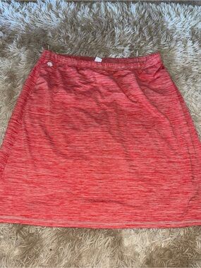 Red Space-Dye Pull-On Skirt